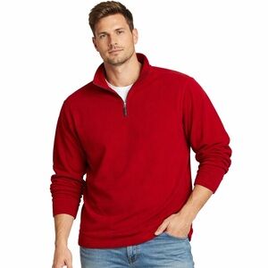 George Men's Red Quarter-Zip Fleece Pullover